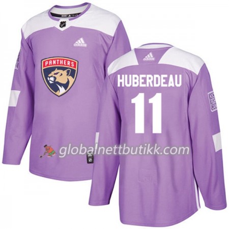 Florida Panthers Hockeydrakt Jonathan Huberdeau 11 2017-2018 Purple Fights Cancer Practice Adidas Authentic - Herre